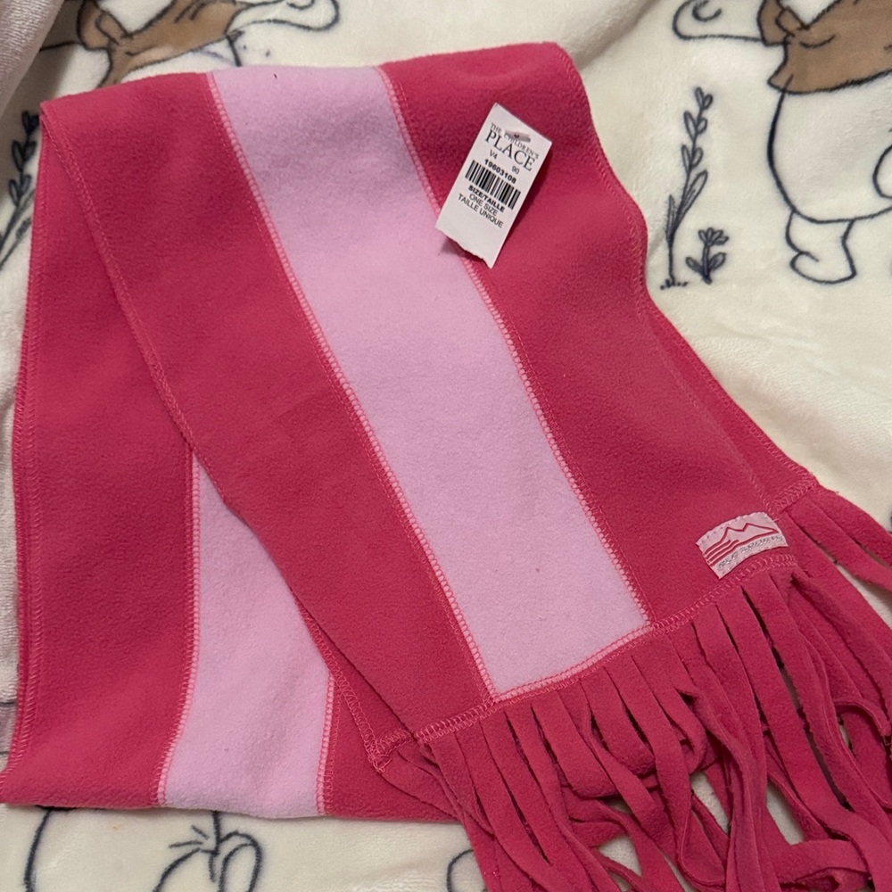 The Children's Place Pink Striped Scarf with Fringe